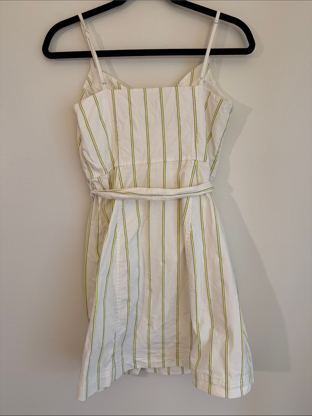 Banana Republic White Mini Dress with Green Stripes - Picture 4 of 5
